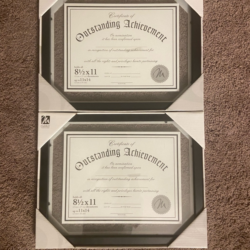 New Malden Black Certificate Frames Set